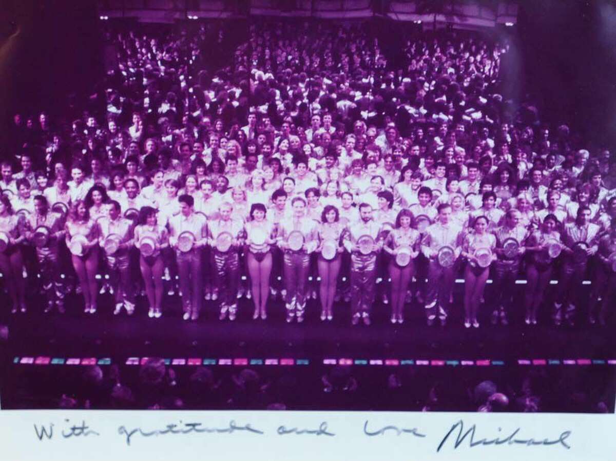 A cast photo from A Chorus Line taken during Carole Schweid's time with the production. Photographed inside the Performing Arts Conservatory of New Canaan.
