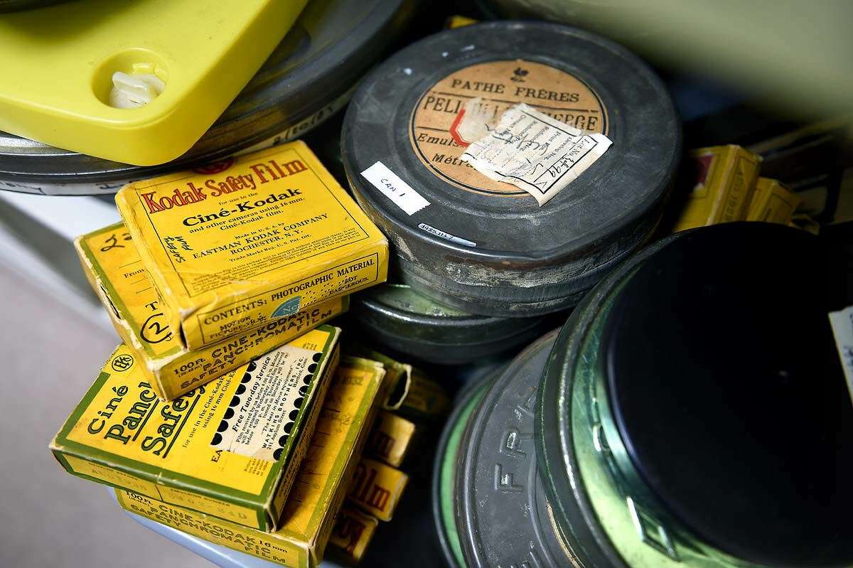Old movie material that has yet to be digitized is stored at the Connecticut Historical Society in Hartford.