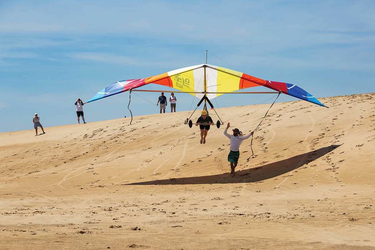 You can fly like the Wright brothers at Jockey’s Ridge State Park in Nags Head. 