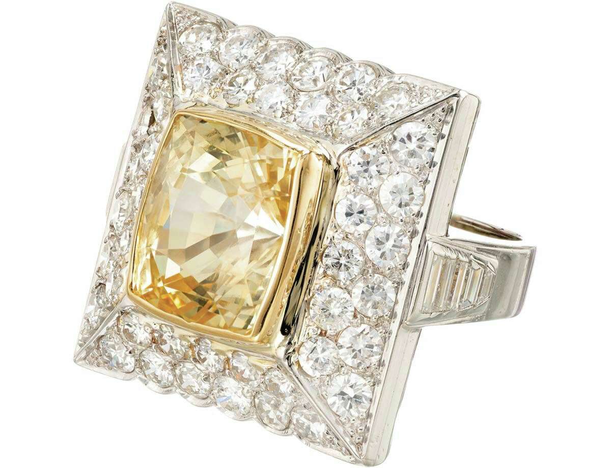 Sapphire Diamond Platinum Cocktail Ring SIDE.jpg