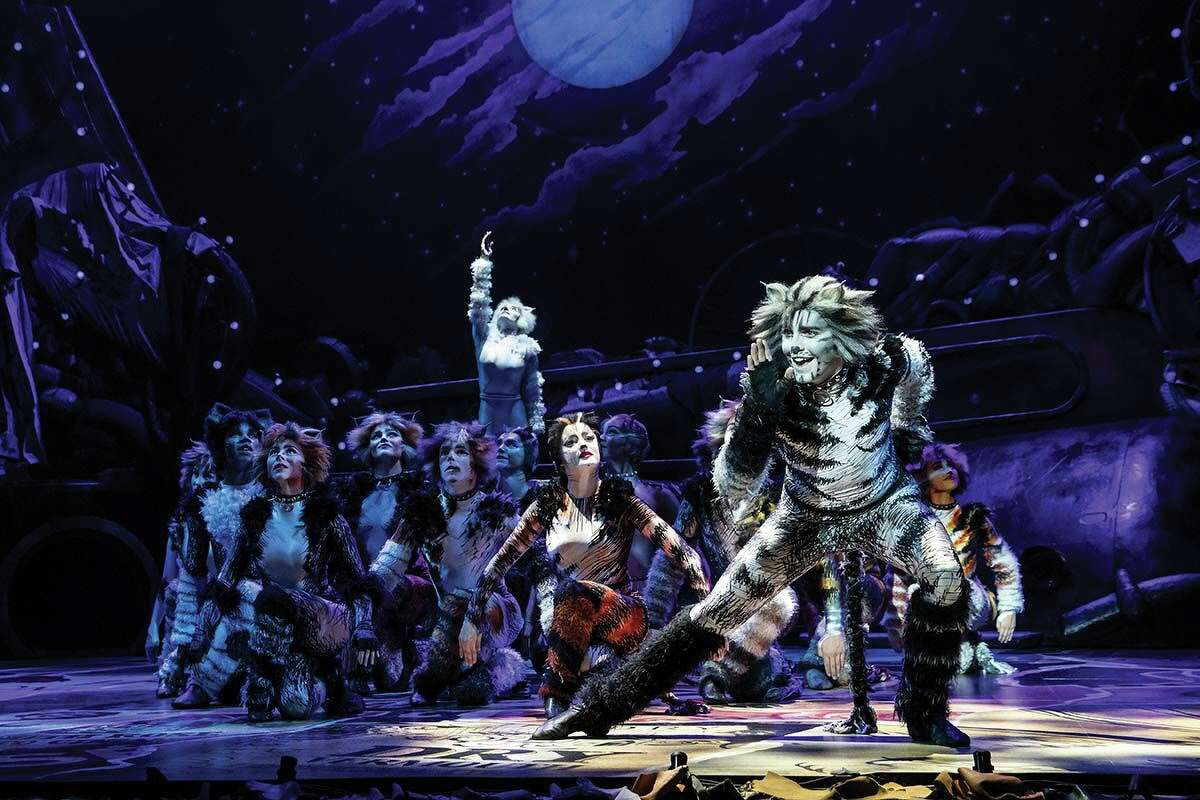 Making memories: The cast of Cats is getting ready to pounce on the stage of New Haven’s Shubert Theatre March 5-8. 