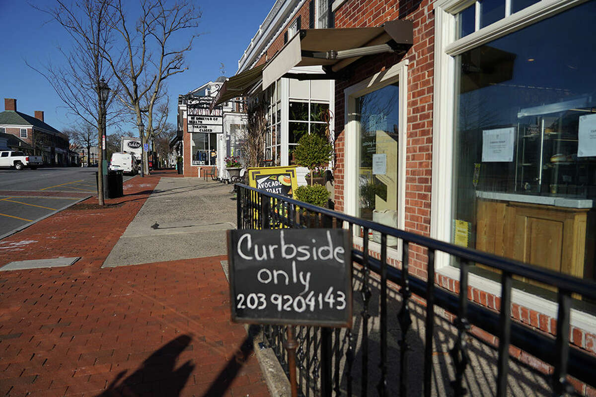 Curbside service only from restaurants in New Canaan on March 16, 2020.