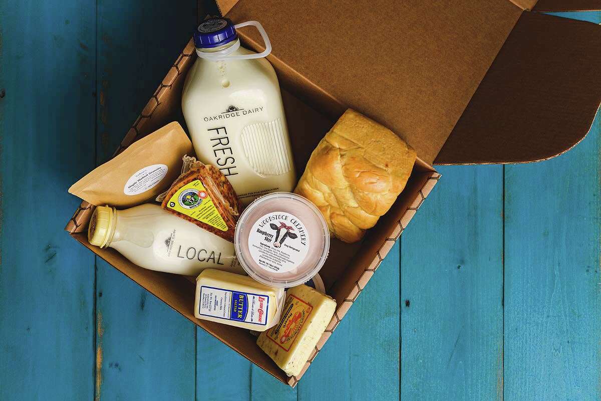 Examples of products that might show up in a typical Modern Milkman delivery: milk from Oakridge Dairy in Ellington (860-875-2858, oakridgedairy.com); maple walnut granola and Swiss Wecka bread from Luann’s Bakery in Ellington (860-872-8073; luannsbakery.com); farmstead gouda with salsa and Havarti cheese from Smith’s Country Cheese in Winchendon, Massachusetts (978-939-5738, smithscountrycheese.com); berry rhubarb skyr from Woodstock Creamery in Woodstock (860-630-5139, on Facebook); and butter from Liuzzi Cheese in Hamden (203-287-8477, liuzzicheese.com). Other Modern Milkman partners include Arethusa Farm in Litchfield (860-567-8270, arethusafarm.com), Fish Family Farm Creamery and Dairy in Bolton (facebook.com/fishfamilyfarmcreamery, 860-646-9745), Hillandale Farms in Bozrah (hillandalefarms.com, 800-243-0469) and Cortney’s Dips and Sauces in Berlin (cortneysdipsandsauces.com, 860-794-9143).