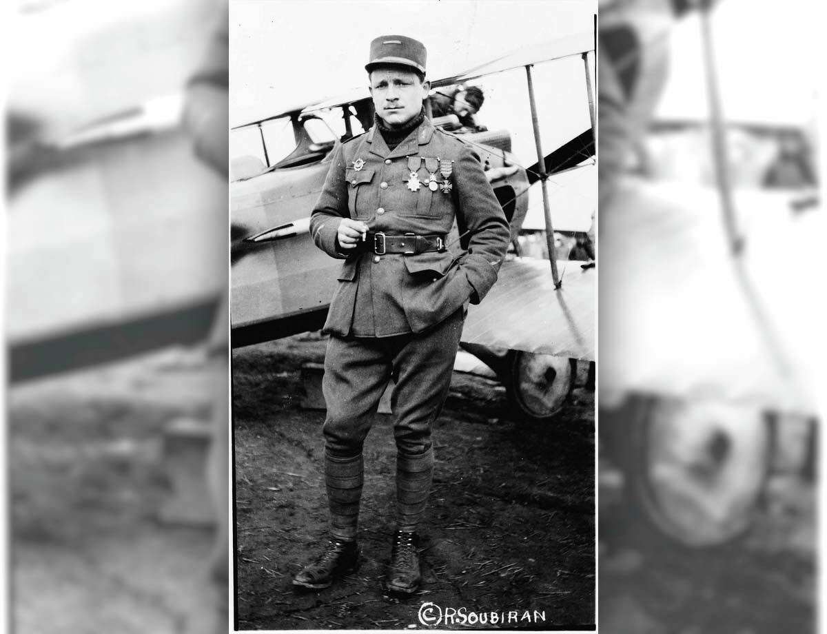 French-American pilot Lt. Raoul Lufbery, shown in France circa World War I, served first with the legendary volunteer Lafayette Escadrille in the Great War.