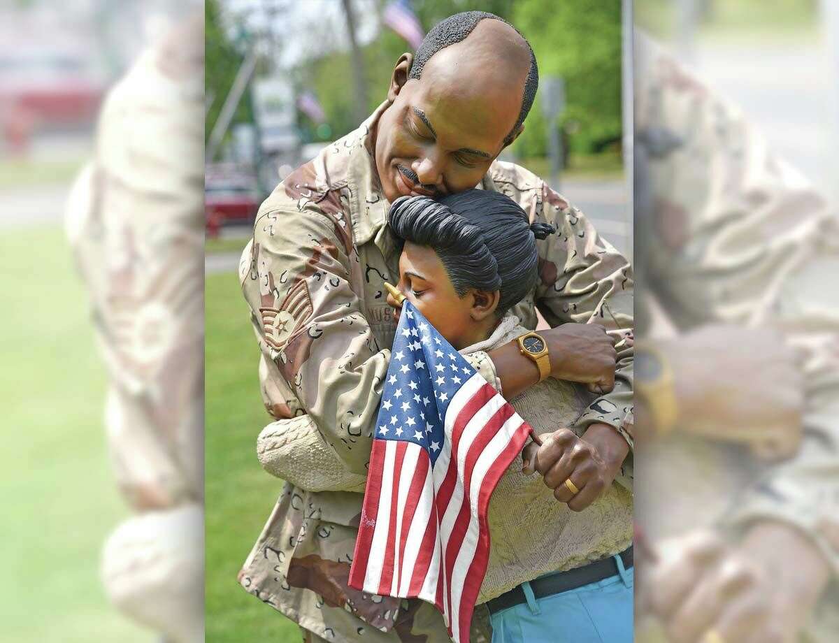A large part of the sculptures’ appeal lies in the artist’s skill in coaxing powerful expressions out of bronze in his subject’s faces. A notable example is Coming Home in front of Vincent Funeral Home. The sculpture portrays an African American father returning home from war and hugging his daughter. “The expressions on this particular sculpture, the detail of the uniform in the clothing is incredibly intricate,” Hilyard says. “People see the sculpture and you are just moved by it. It’s really remarkable what he was able to capture in that particular moment.” Vincent Funeral Home, 880