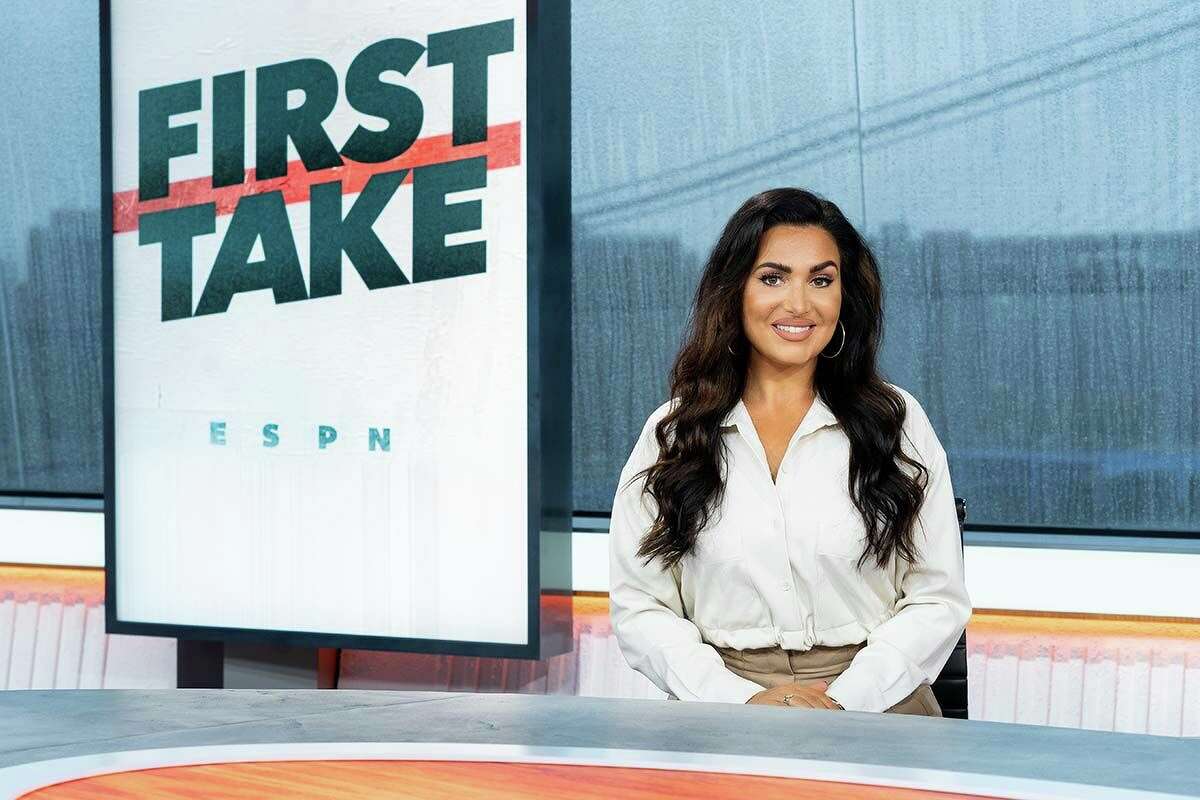 Molly Rose on the set of First Take.