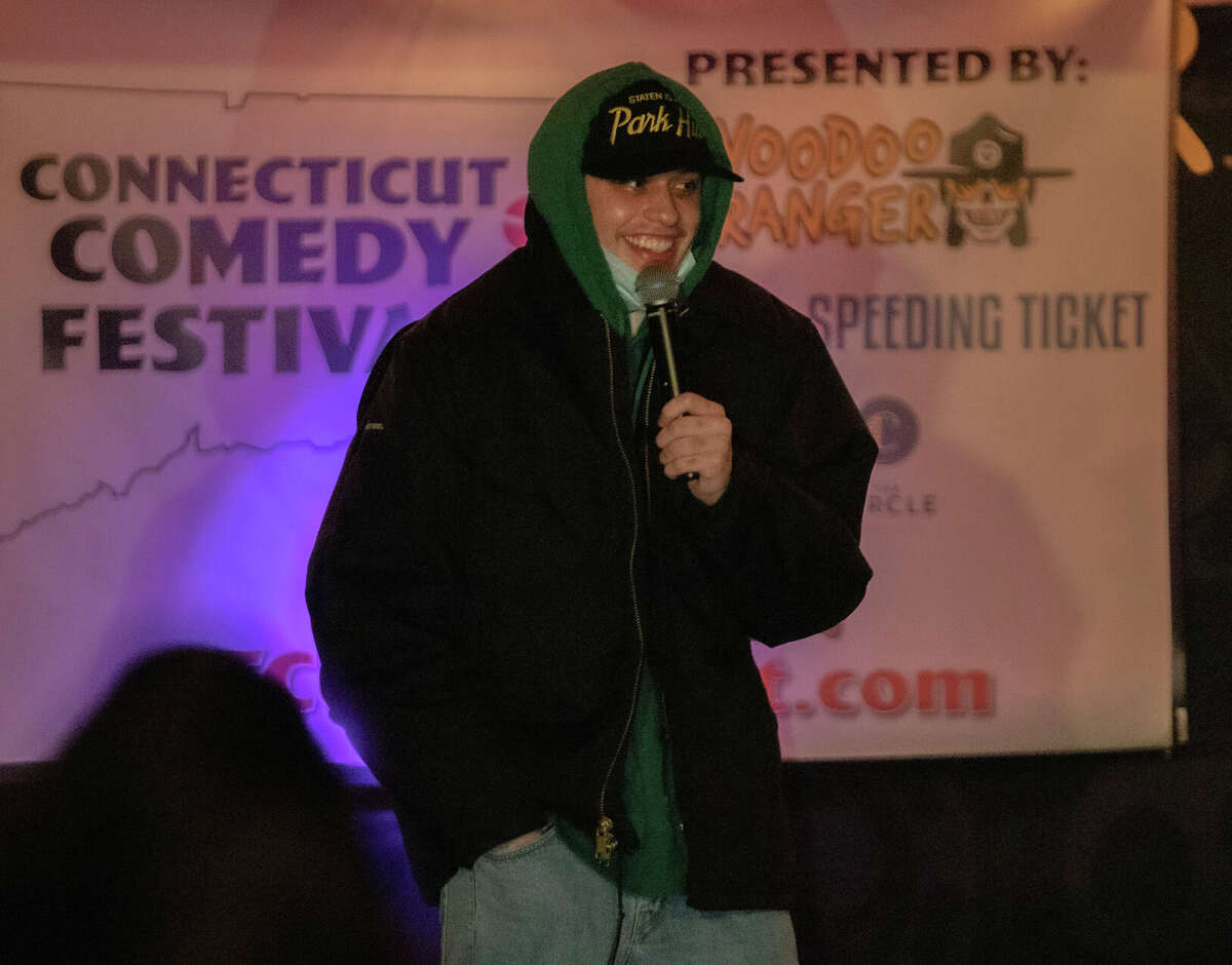 Comedian Pete Davidson performs in the parking lot of Fairfield’s Circle Hotel as part of the Connecticut Comedy Festival, a months-long series of shows put on by the Fairfield Comedy Club, in November.
