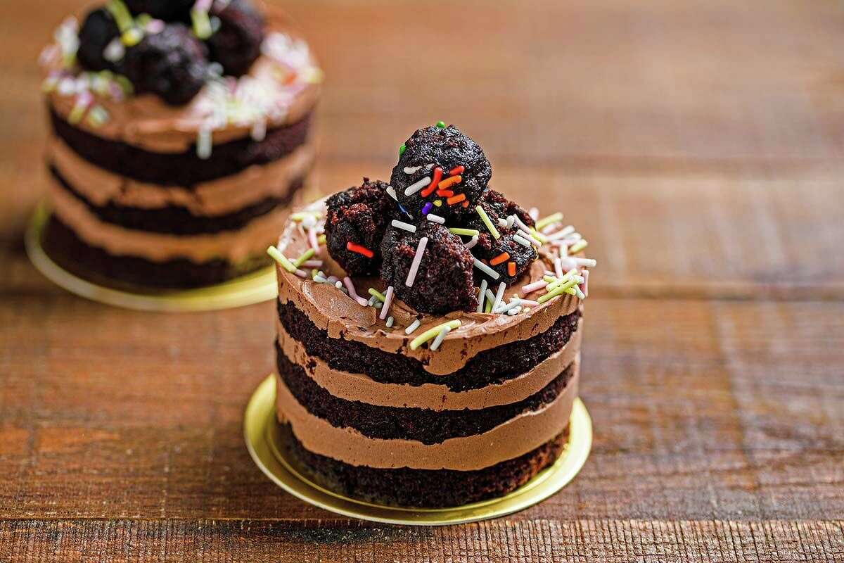 This Chocolate Báhn is a three-layer chocolate cake with chocolate buttercream and chocolate ganache.