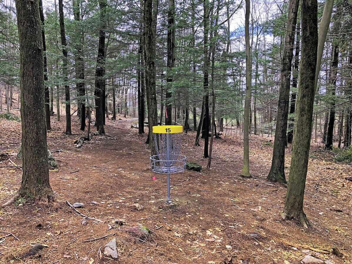 Frisbee golf holes are tucked into a large portion of the 450-acre brewery.