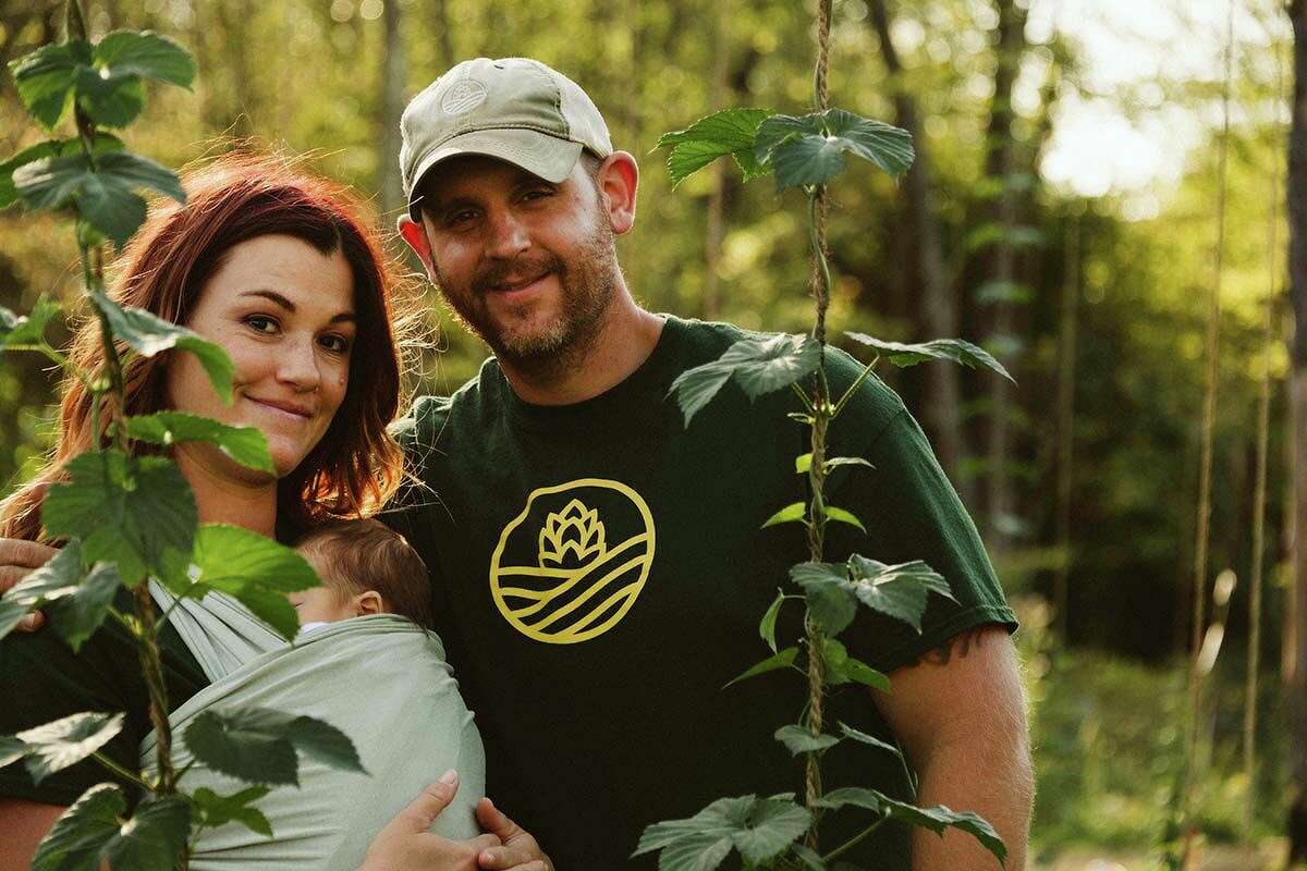 Heather and Sam Wilson, owners of Hop Culture Farms in Colchester.