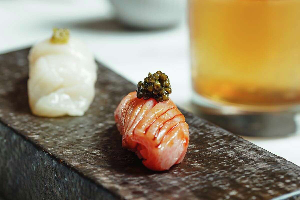 At Moon in Greenwich, the chef-chosen omakase sushi menu is a feast for the  senses