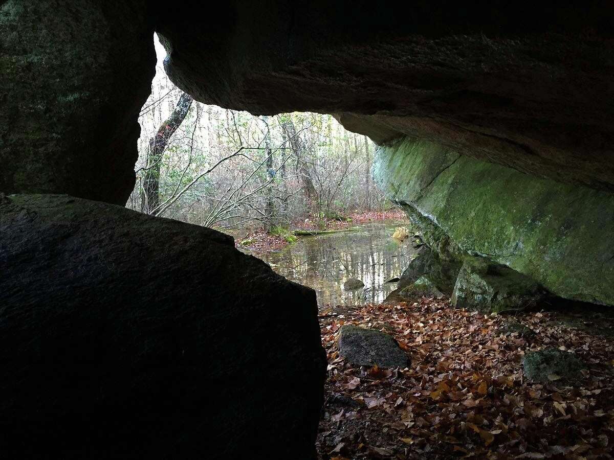Looking out from one of the "dinosaur caves."