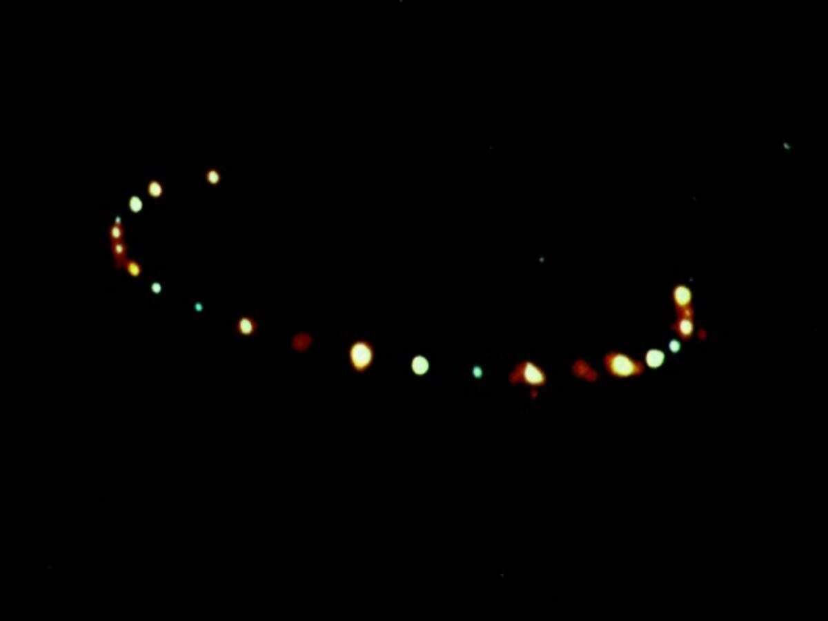 Randy Etting is said to have captured this image of lights above Newtown in 1987.