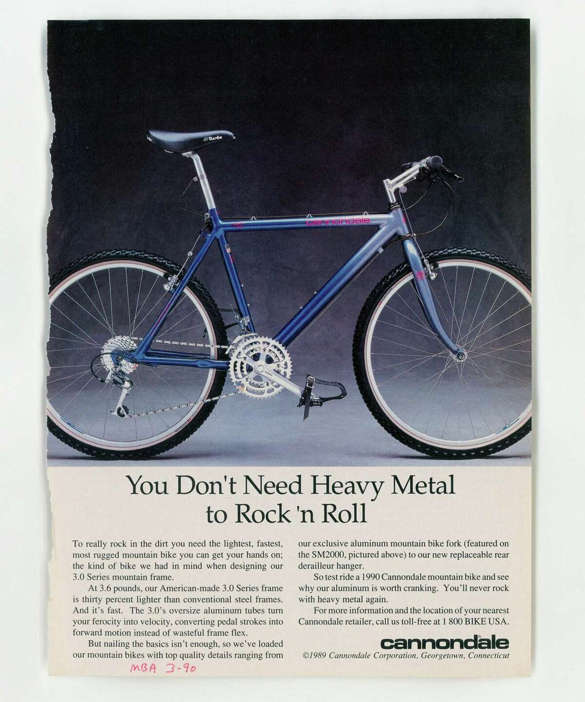 A Cannondale advertisement from 1990.