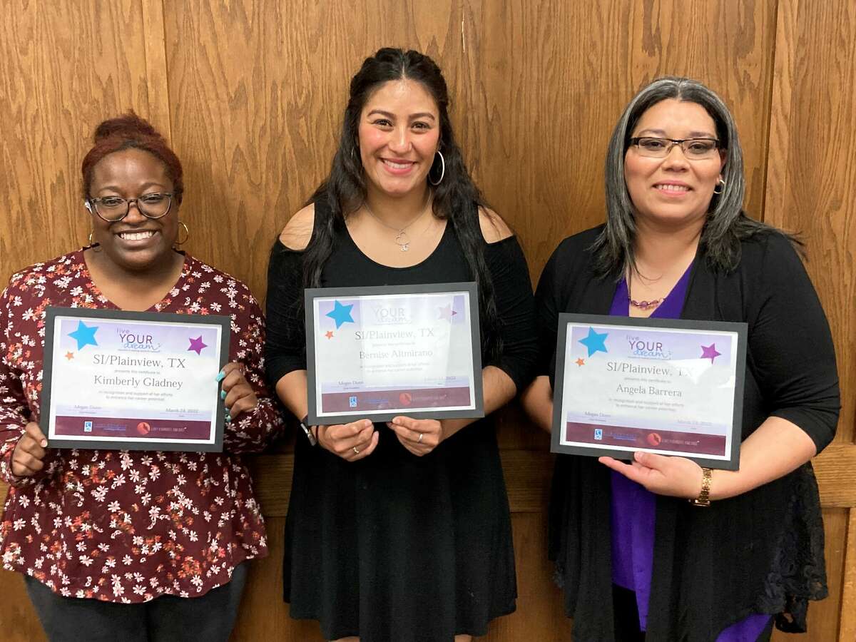Honorees at the 2022 Soroptimist Awards Banquet were, pictured from left are Karen Gladney, Bernise Altamirano and Angela Barrera.