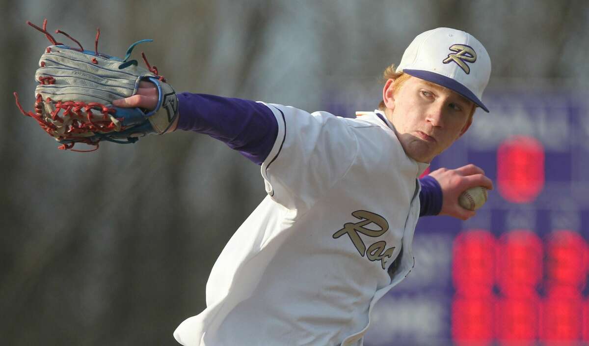 Routt's Jace Lautemann delivers a pitch during a baseball game against Brown County in Jacksonville on Tuesday.