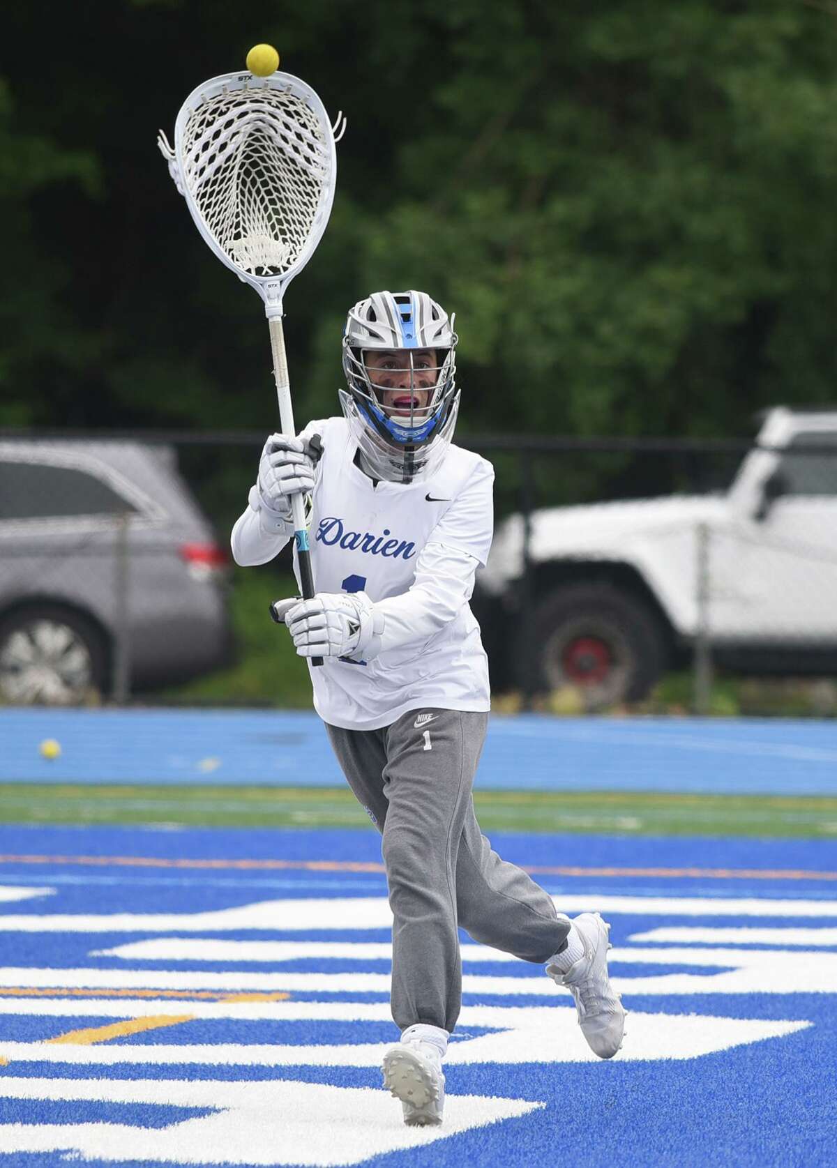 Darien goalie Shea Dolce throws a pass against Ludlowe during the Class L final at Bunnell High in Stratford in June.