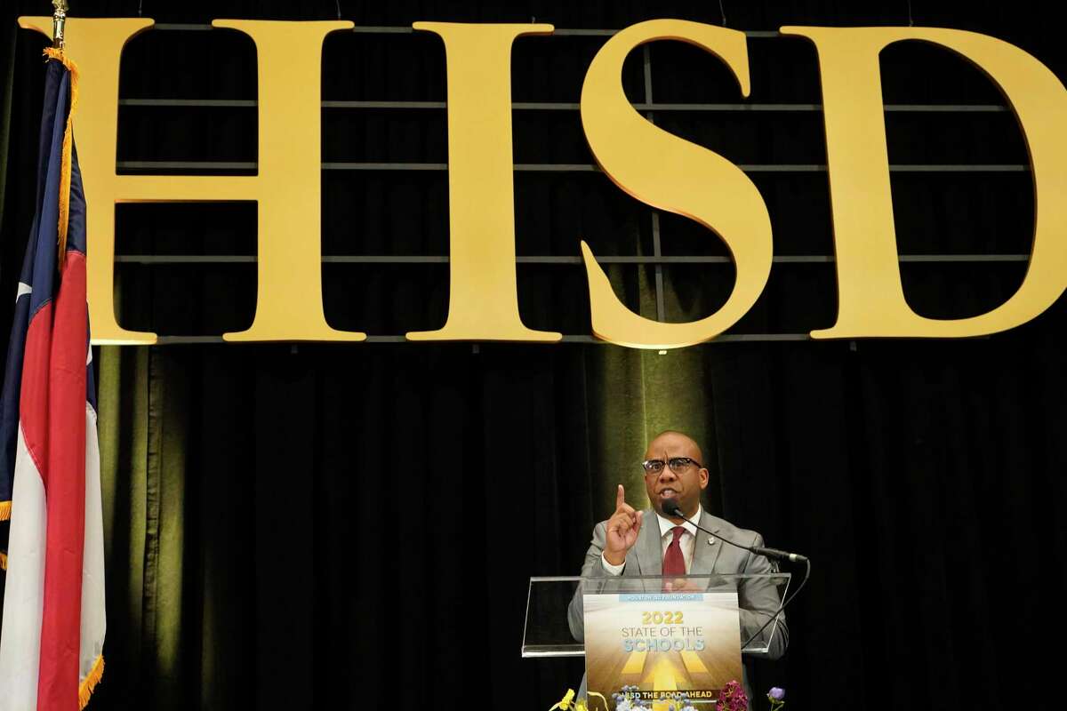 Houston ISD Superintendent Millard House II speaks during the Houston ISD Foundation 2022 State of the Schools luncheon held at the Marriott Marquis Friday, March 11, 2022, in Houston.