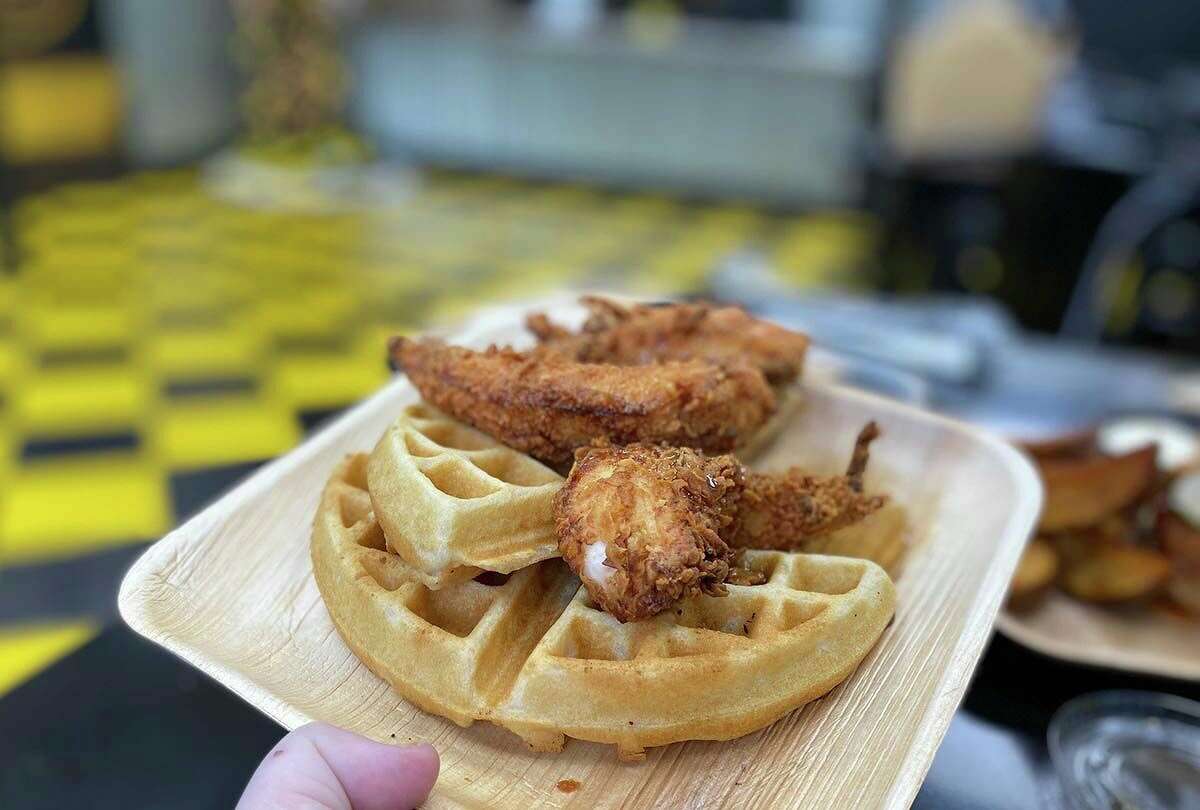 Chicken and waffles is a new addition to the Craftbird storefront menu in Newington.
