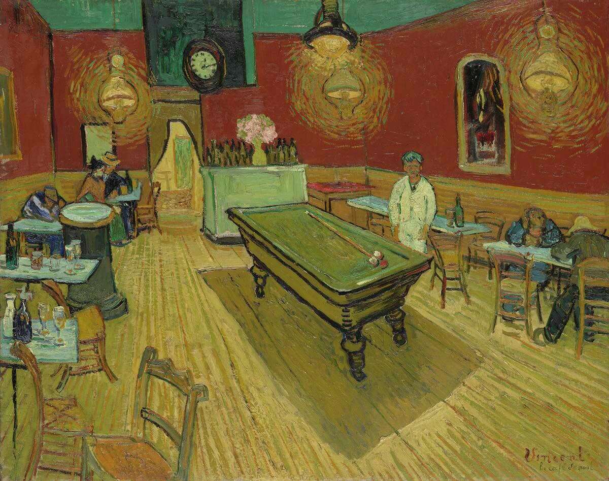 Vincent van Gogh, Dutch, 1853-1890, Le café de nuit (The Night Café), 1888, oil on canvas, 28 1/2 ?— 36 1/4 in., bequest of Stephen Carlton Clark, B.A. 1903, 1961.18.34