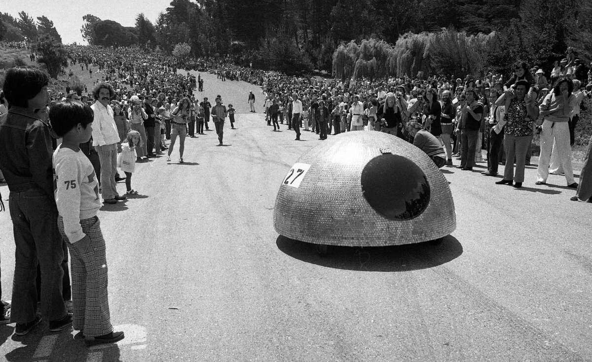 May 18, 1975: The first San Francisco Museum of Modern Art soapbox derby featured art cars heading down a hill in McLaren Park and thousands of spectators.