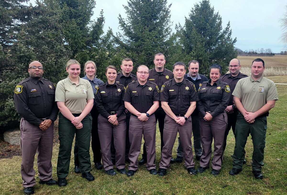 West Shore Community College’s Local Corrections Academy graduated its 14th academy class on March 25 at the Riemer Regional Public Safety Training Center. Pictured (front row, left to right) are Darrin McCall, Taylor Sexton, Megan Brecker, Zachary Jenkins, Stephen Hellman, Tara Mueller, Marc Fredrick; (back row) Morgan Cook, Kaydn Bader, Clayton Hogenson, Scott Larr and Jordan Lesausky.