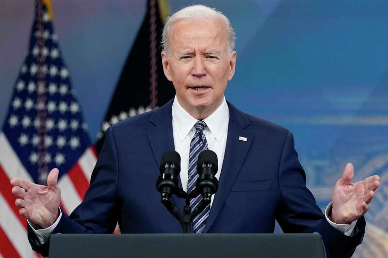 President Joe Biden speaks about his administration's plans to combat rising gas prices in the South Court Auditorium on the White House campus, Thursday, March 31, 2022, in Washington.