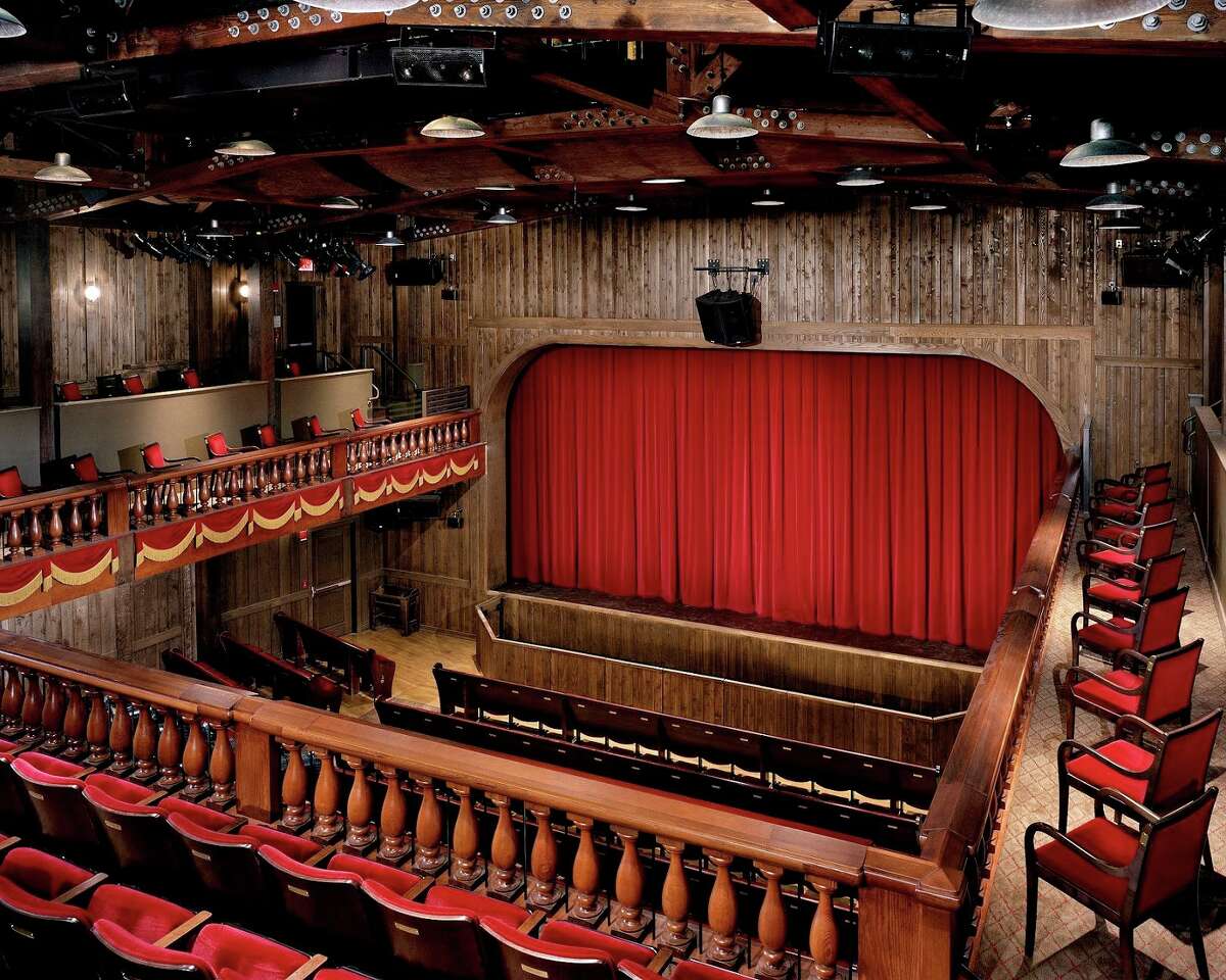 The Westport Country Playhouse is seeking volunteer ushers to greet patrons, scan tickets, distribute programs, answer audience quetions, and direct patrons to their seats for the shows at the venue for its 2022 season, which opens on Tuesday, April 5. Part of the inside of the venue, is shown.