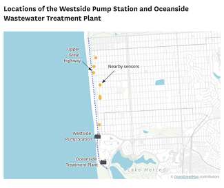 Locator map of wastewater facilities on the west side