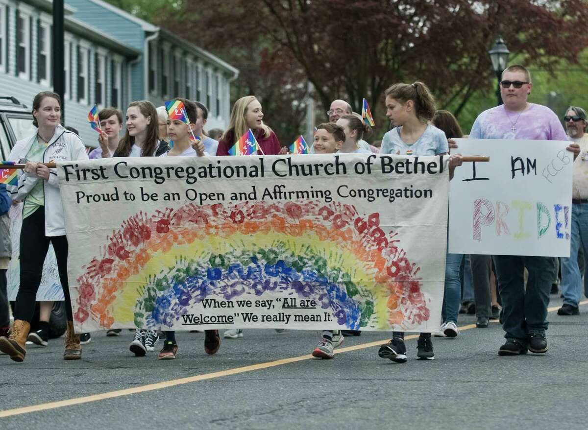 The second annual Bethel Pride Parade finishes at the municipal center. Sunday, May 6, 2018