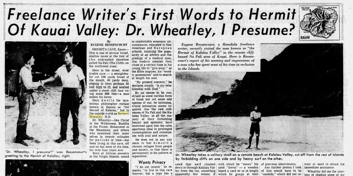 People would hike the Kalalau Trail to visit Wheatley on occasion. In this instance, the writer hiked over the cliff from Kokee.