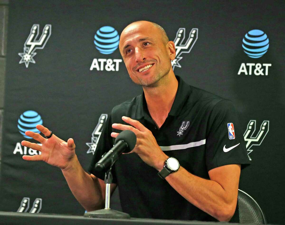 Manu Ginobili press conference as he is announced by the NBA that he has been elected to the Naismith Hall of Fame on Saturday, April 2, 2022 at the AT&T Center.