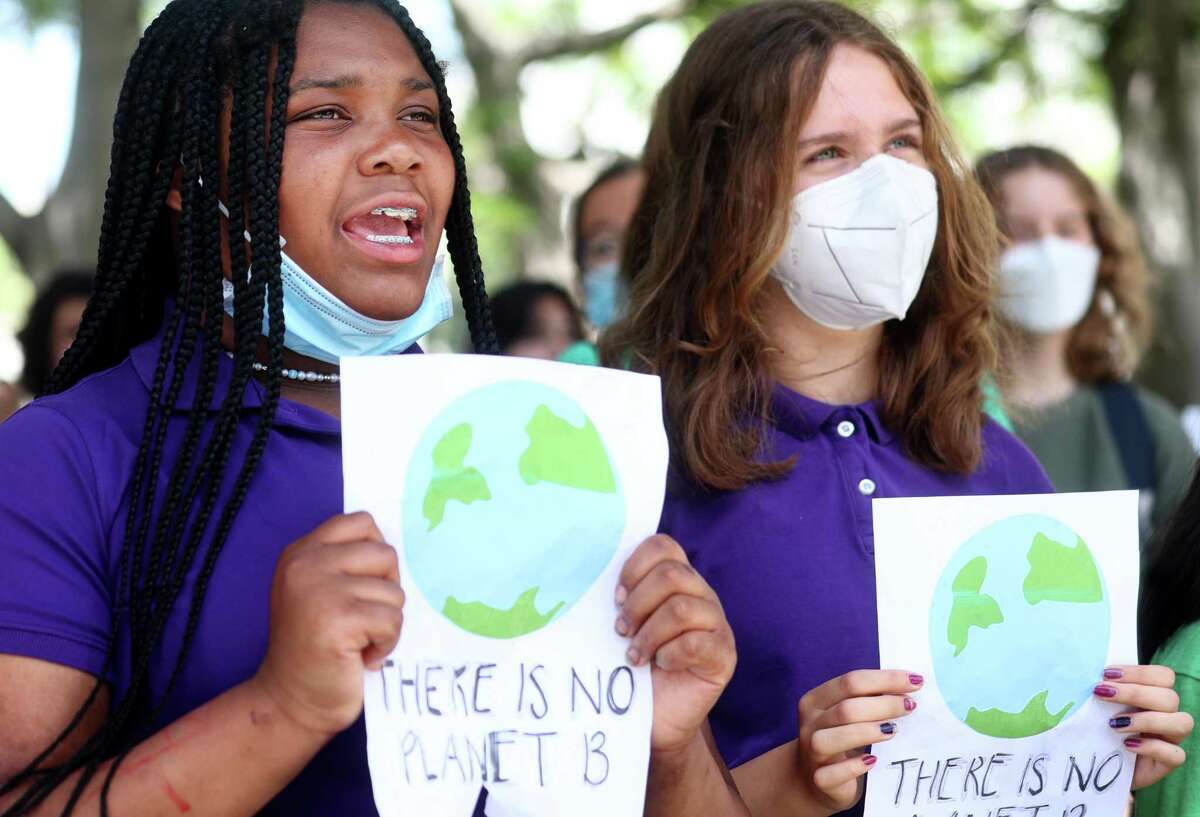 Activists participate in Youth Climate Strike LA last month outside City Hall in Los Angeles. Civic action is one way to push for solutions to climate change.
