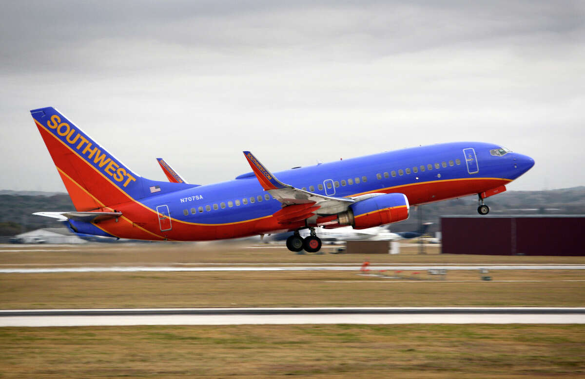  A Southwest Airlines Boeing 737 passenger jet takes off from San Antonio International Airport in Texas, in this 2018 file photo.