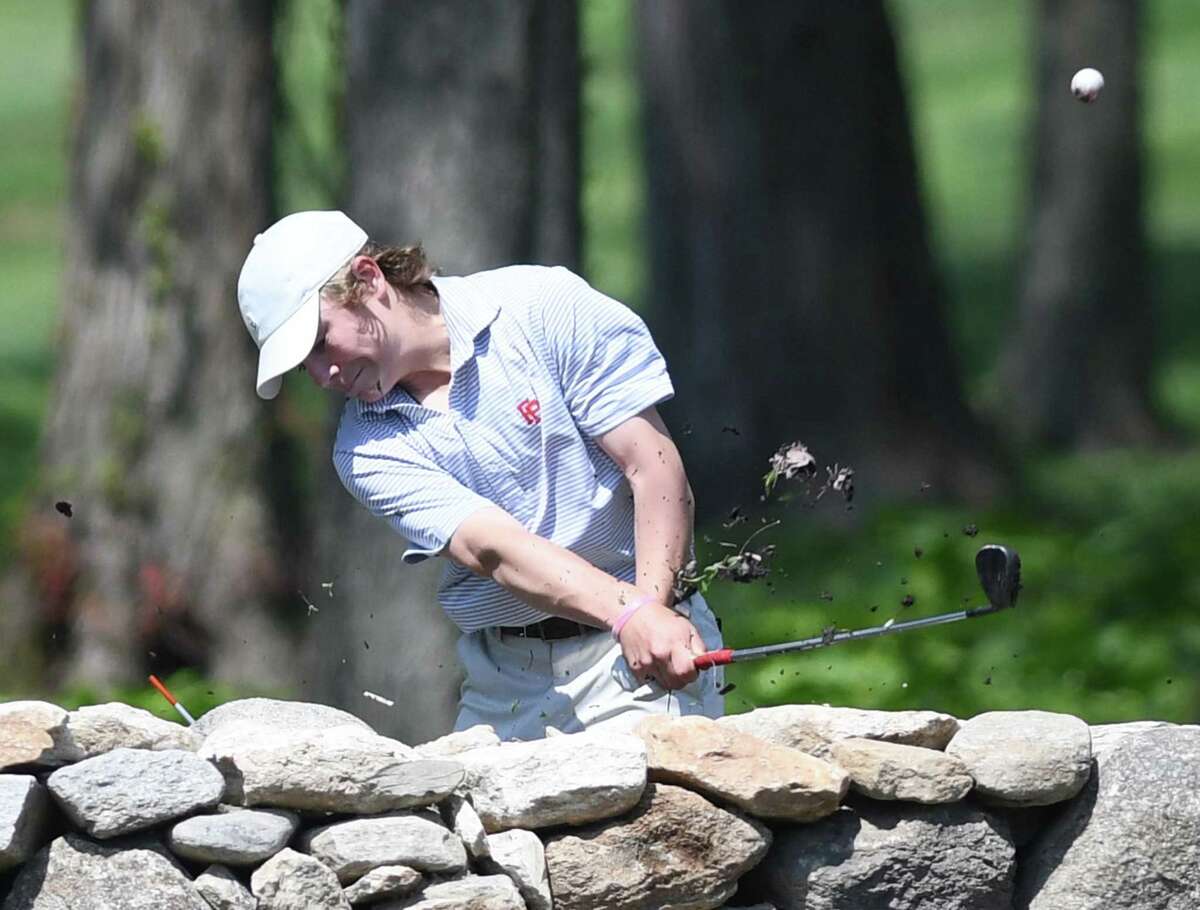 Fairfield Prep's Charlie Duffy competes in the Greenwich Boys Golf Invitational at the Stanwich Club in Greenwich, Conn. Thursday, May 2, 2019. The competition featured golfers from Greenwich High School, Brunswick School, Fairfield Prep and St. Luke's School.