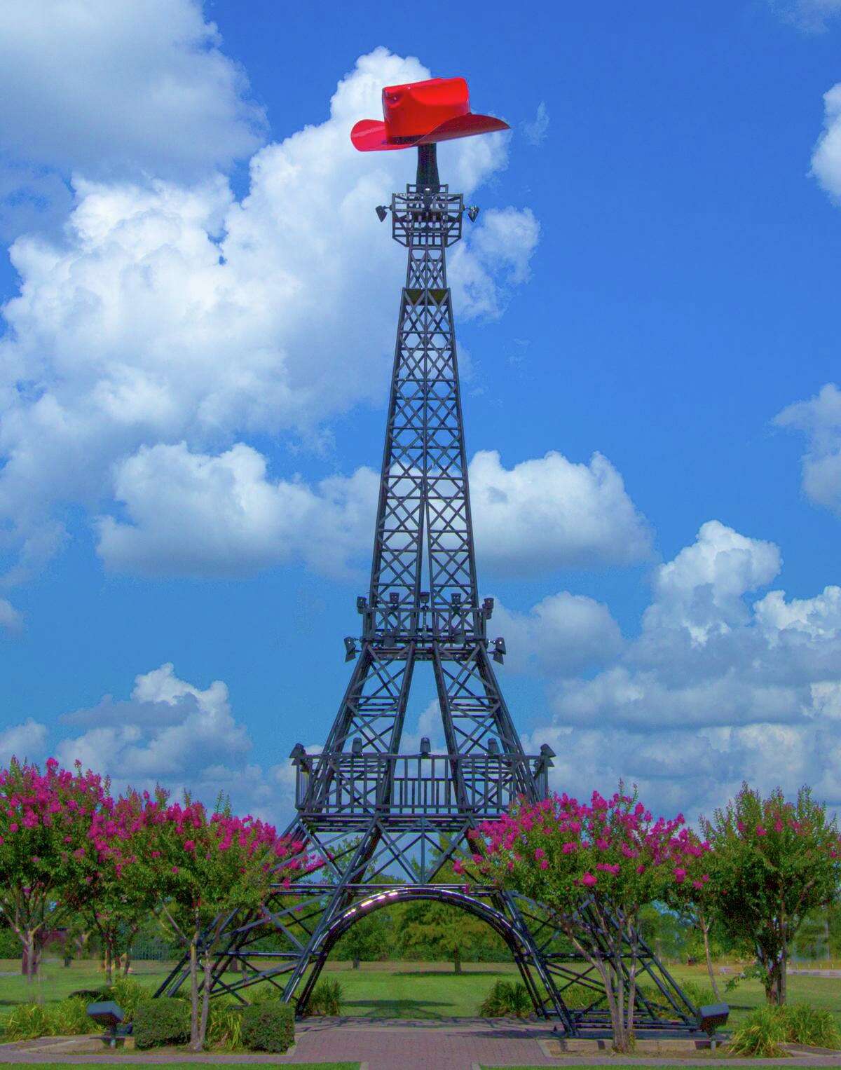 The 65-foot-tall Texas Eiffel Tower may be a bit smaller than the original, but it attracts a lot of visitors to the Northeast Texas town of Paris.