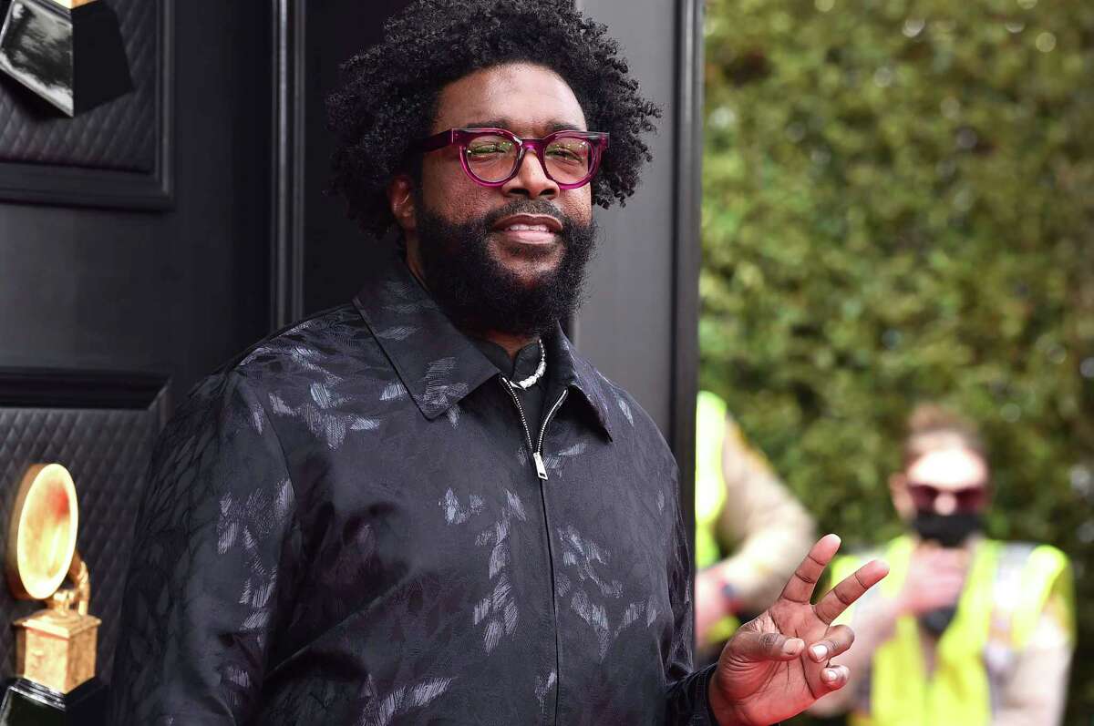Questlove arrives at the 64th Annual Grammy Awards at the MGM Grand Garden Arena on Sunday, April 3, 2022, in Las Vegas. (Photo by Jordan Strauss/Invision/AP)