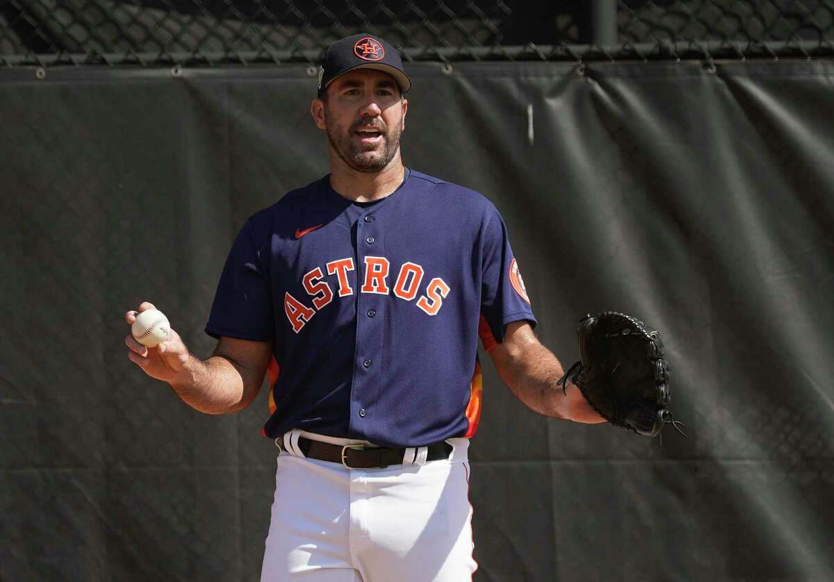 Astros righthander Justin Verlander is ready to increase his career totals of 2,988 innings, 226 victories and 3,013 strikeouts.
