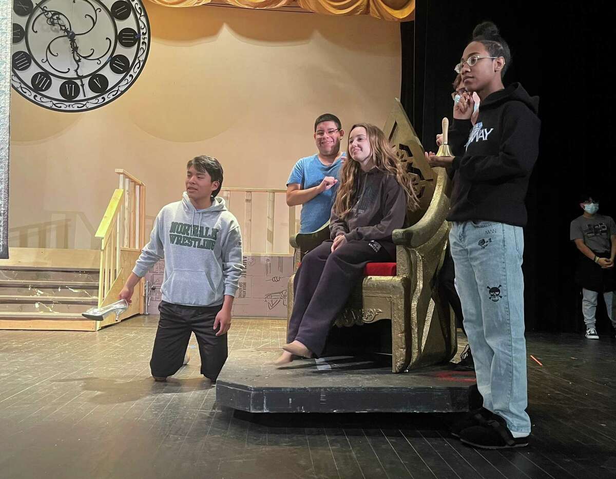 The Norwalk High School drama club rehearse scenes from "Cinderella" on Wednesday, March 30, 2022.
