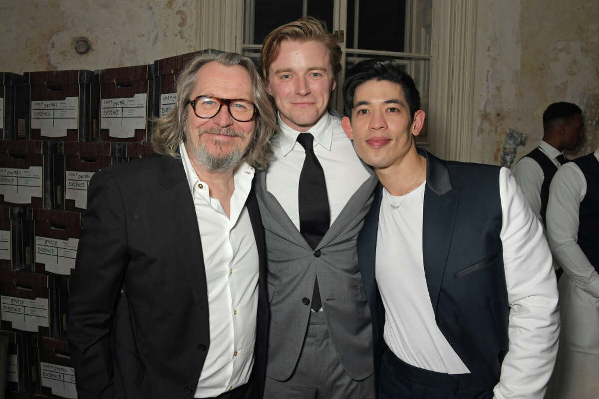 Gary Oldman, Jack Lowden and Christopher Chung attend the premiere post celebration of "Slow Horses" on March 30, 2022. (Photo by David M. Benett/Dave Benett/Getty Images for Apple)