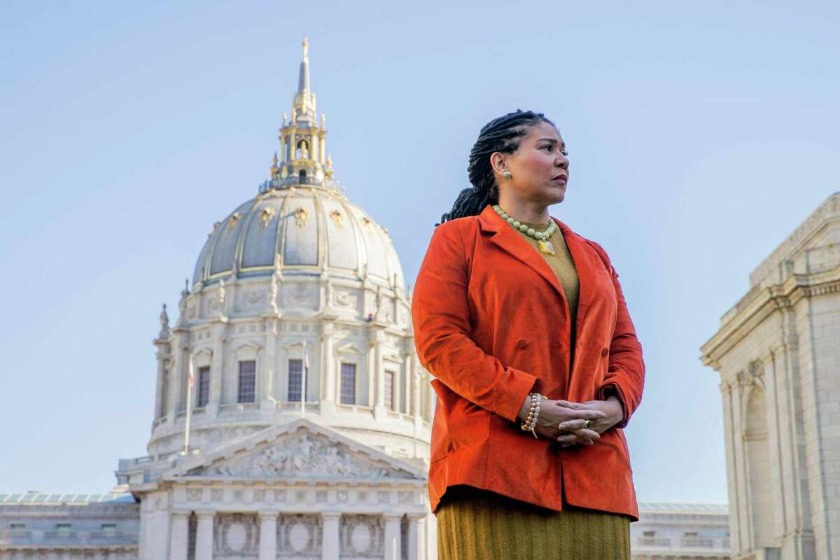 Mayor London Breed is supporting a package of mental health conservatorship reform bills in the California legislature, expressing frustration that people with mental illness are deteriorating on the streets and calling for more options to get them into treatment. In this file photo, Breed is outside City Hall, on Jan. 20, 2022.