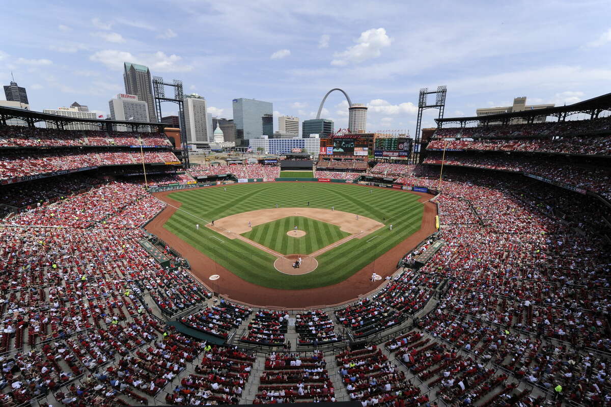 ST. LOUIS, MO - MAY 1: A general view of Busch Stadium as 39,821 fans enjoy the game between the Cincinnati Reds and St. Louis Cardinals on May 1, 2013 at Busch Stadium in St. Louis, Missouri. (Photo by Ron Vesely/MLB via Getty Images)