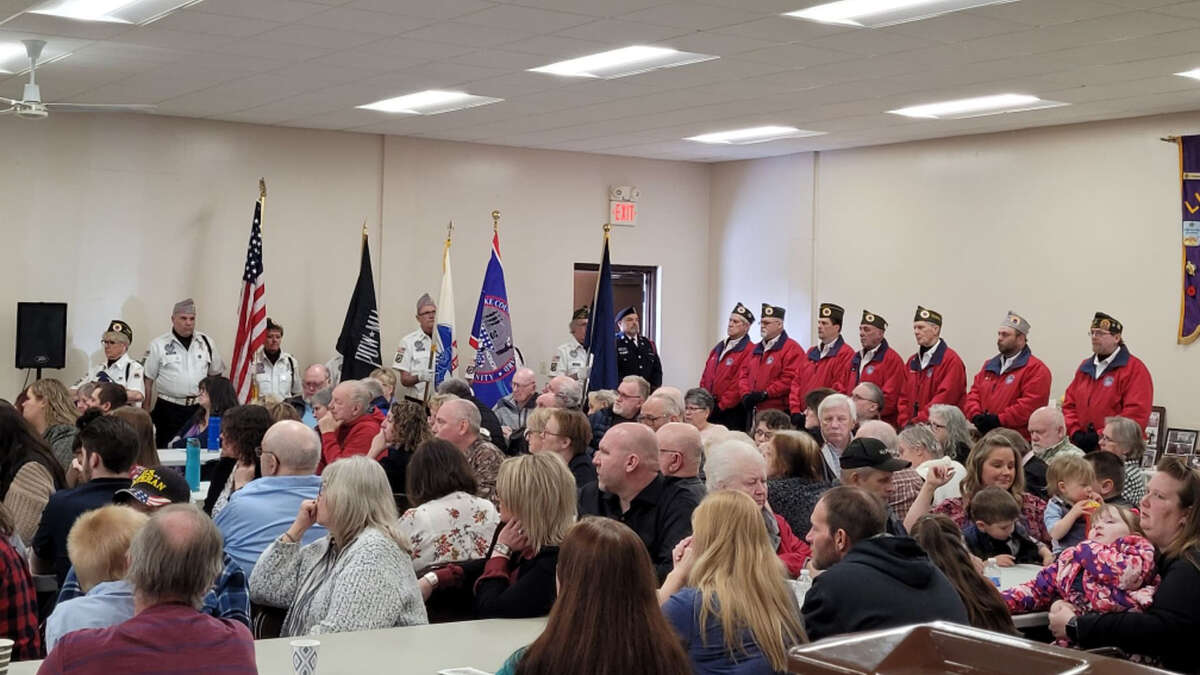 The Luther Lions Club was packed with standing room only with those paying honor to the life of decorated veteran Don Robbins, 101, of Luther. The Lake County Honor Guard gave military honors.