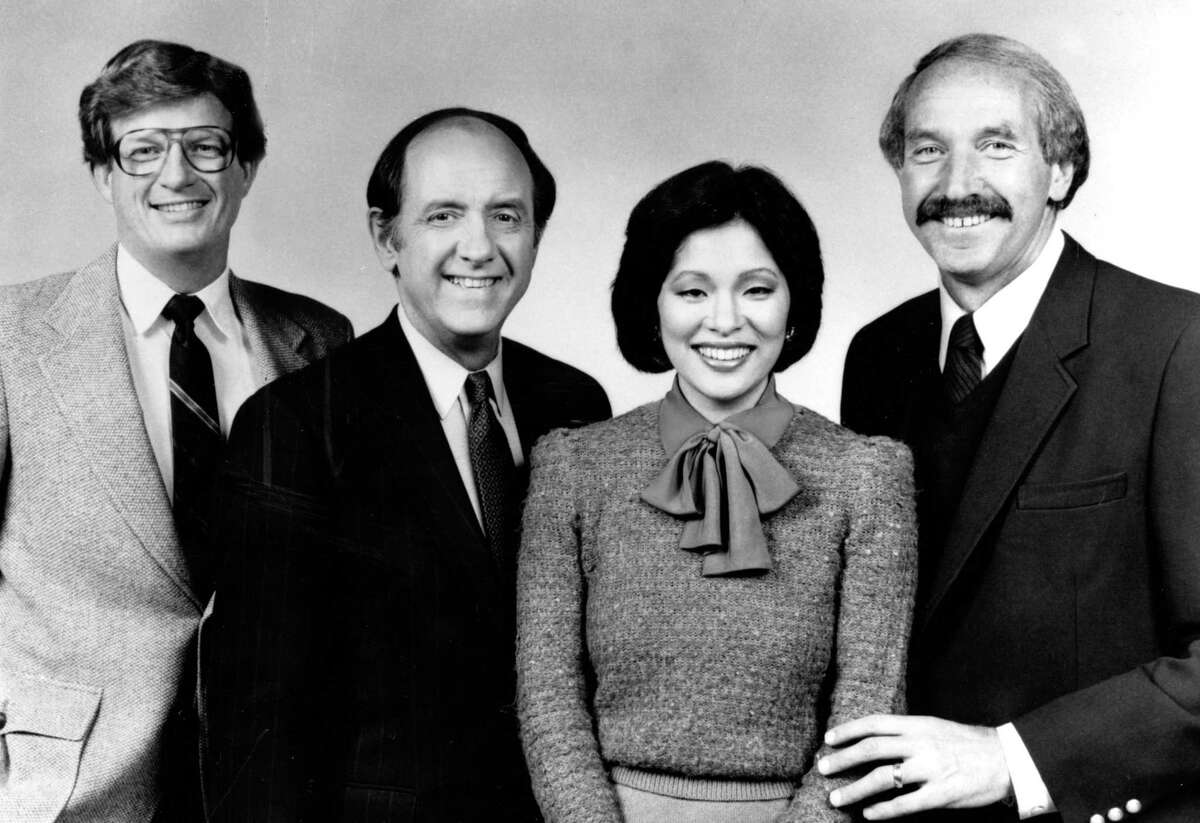 Joel Bartlett (left) and fellow KPIX news presenters Dave McElhatton, Wendy Tokuda and Wayne Walker became one of the most-loved teams in Bay Area TV news history.