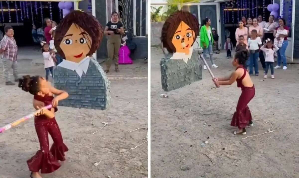 Selena-dressed Birthday Girl Whacks Yolanda Saldivar-shaped Piñata