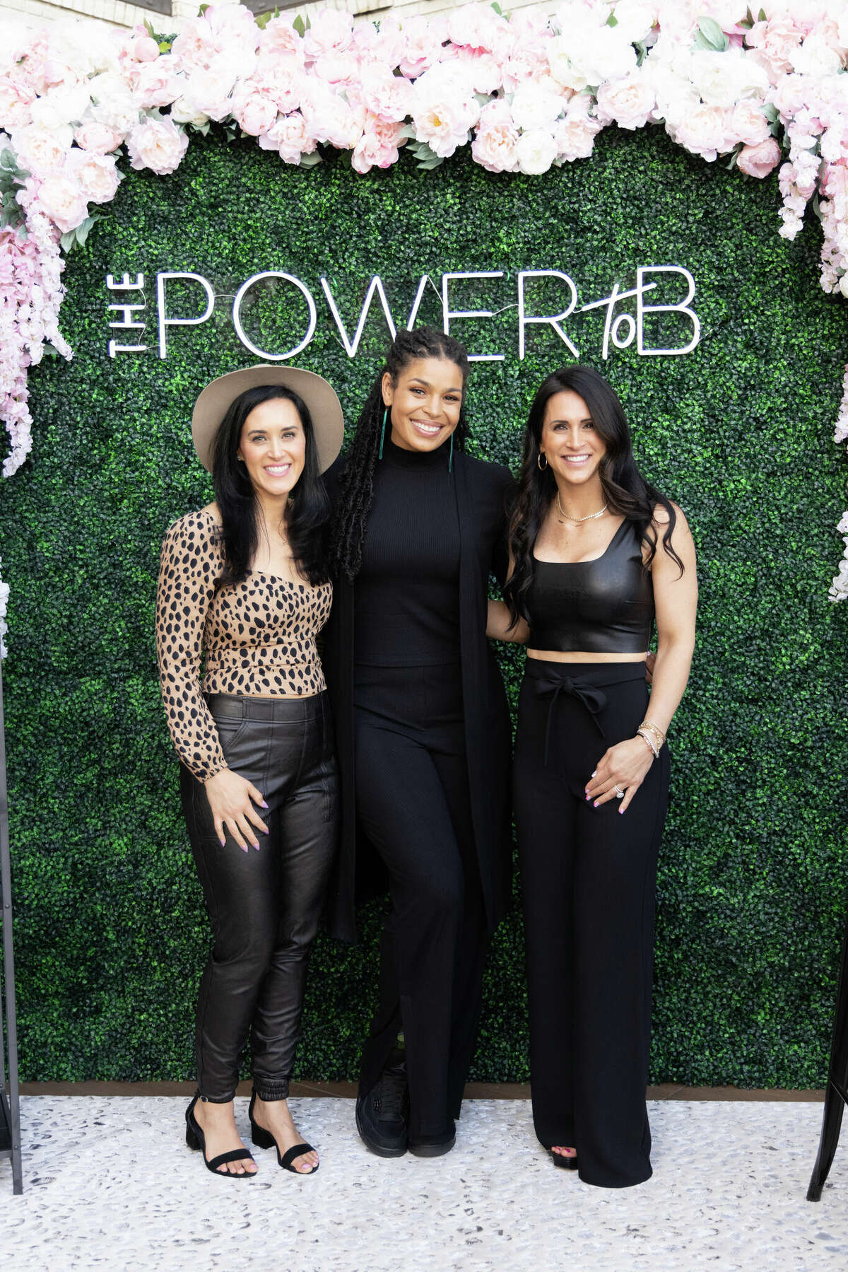 Christina Baribault-Ortiz (left) and Raeann Baribault-Schwartz (right) with singer Jordin Sparks at GBK Brand Bar two-day Oscars pre-show event.