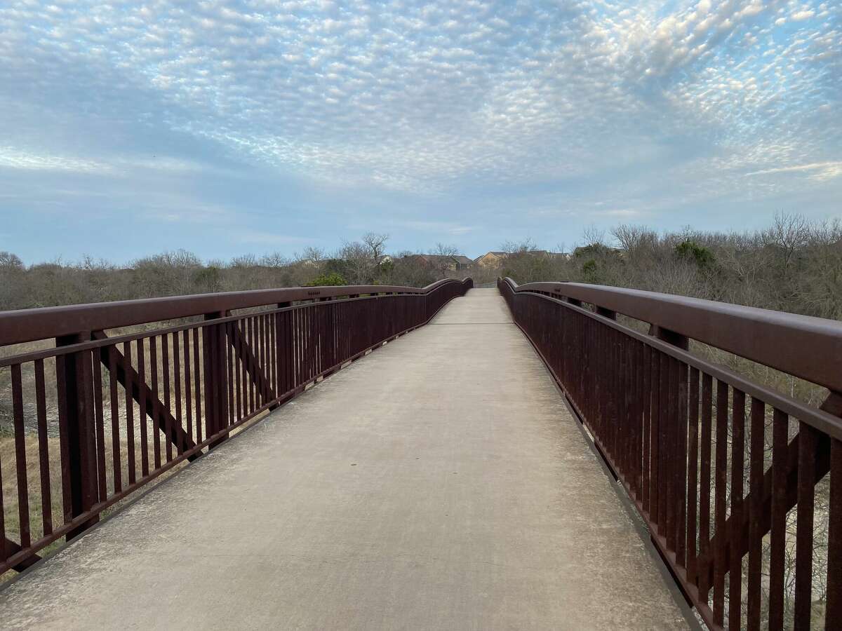 A bridge in one of the trails at Bamberger Nature Park. 