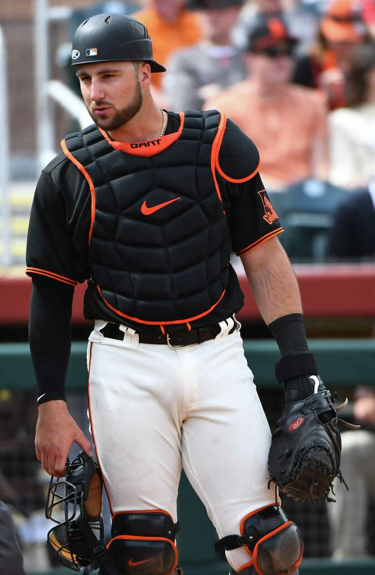 Joey Bart of the San Francisco Giants during a game vs the San Diego Padres on Tuesday March 29, 2022 at Scottsdale Stadium in Scottsdale, AZ.
