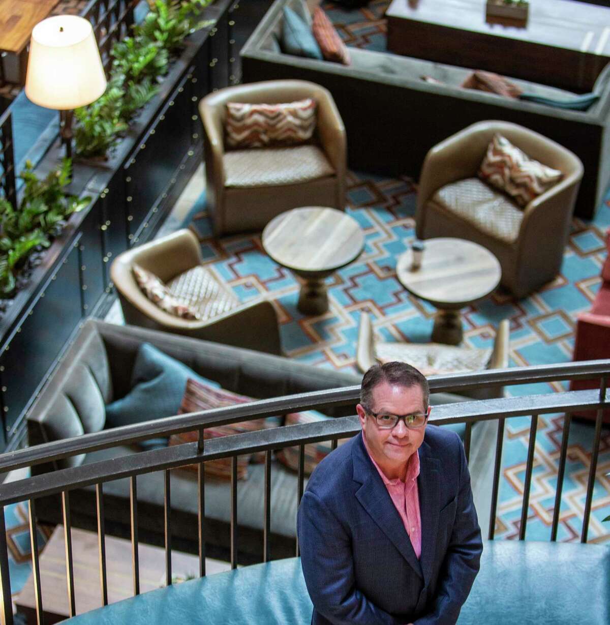 Dan Waters, general manager of Hotel Contessa, poses March 21, 2022, in the lobby of the downtown hotel.