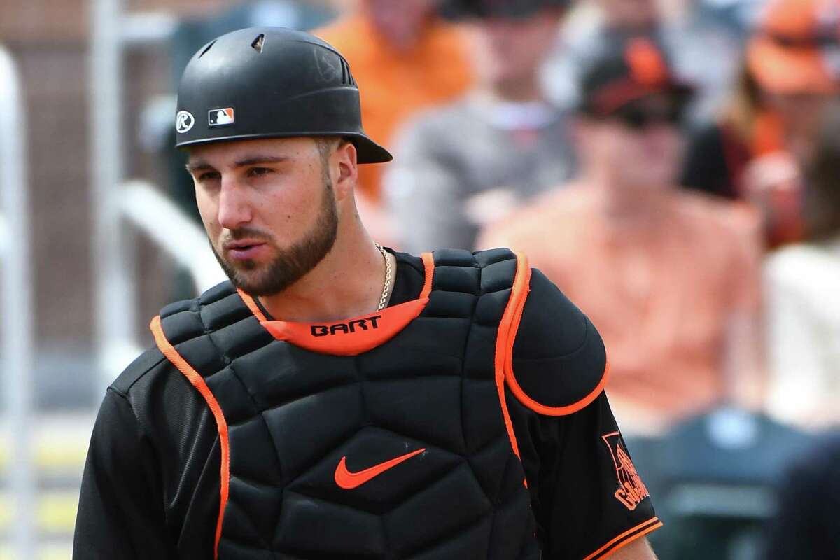 Joey Bart of the San Francisco Giants during a game vs the San Diego Padres on Tuesday March 29, 2022 at Scottsdale Stadium in Scottsdale, AZ.